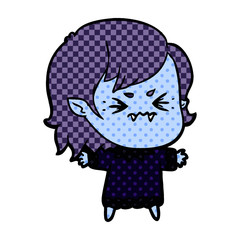 annoyed cartoon vampire girl