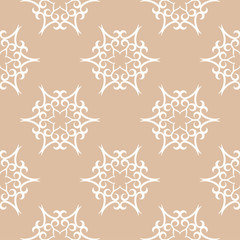 Beige and white floral seamless pattern