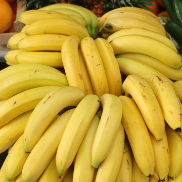 Bright yellow bananas