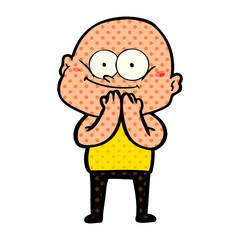 cartoon bald man staring