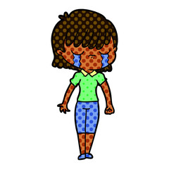 cartoon woman crying