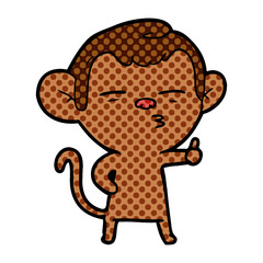cartoon suspicious monkey