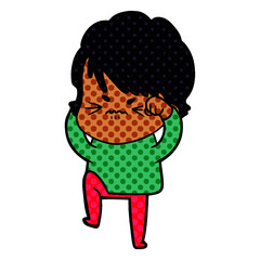 cartoon frustrated woman