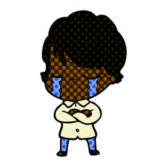 Fototapeta premium cartoon woman crying