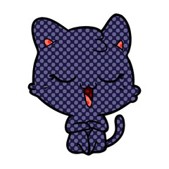 happy cartoon cat
