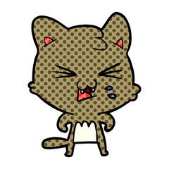 cartoon cat hissing