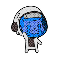 cartoon crying astronaut