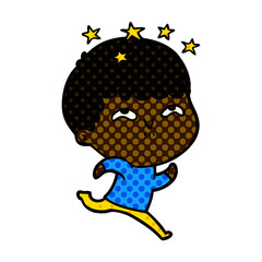 cartoon amazed boy