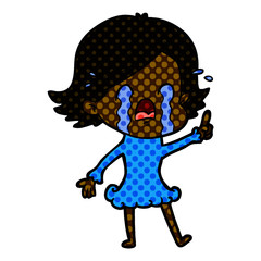 cartoon woman crying
