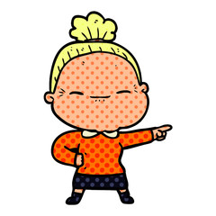 cartoon peaceful old woman