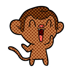 cartoon laughing monkey