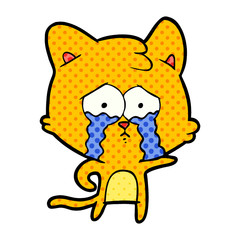 cartoon crying cat