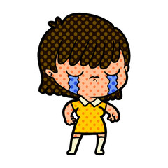 cartoon woman crying