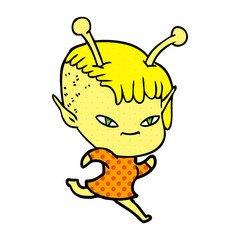 cute cartoon alien girl