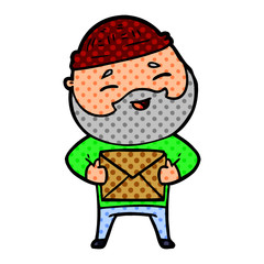 Obraz premium cartoon happy bearded man