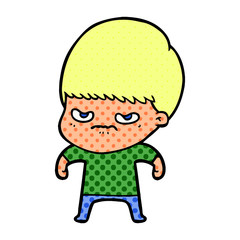 annoyed cartoon boy