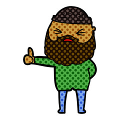 Obraz na płótnie Canvas cartoon man with beard