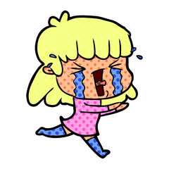cartoon woman in tears