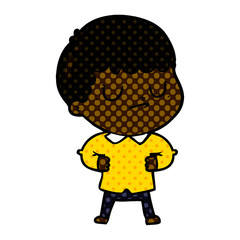 Obraz premium cartoon grumpy boy