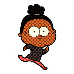 cartoon happy old woman