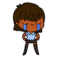 cartoon woman crying