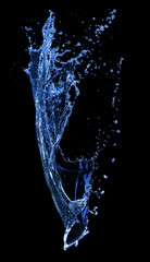 Fototapeta na wymiar water splash on a black background