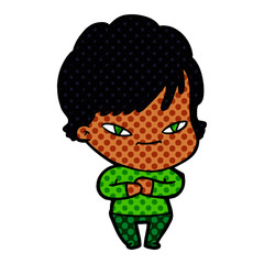 cartoon happy woman