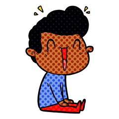 cartoon excited man