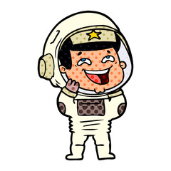 cartoon laughing astronaut