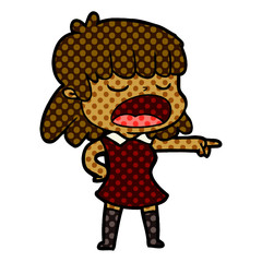 cartoon woman talking loudly