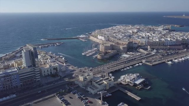 gallipoli aerial view from 4k drone on sunny day