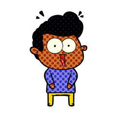 cartoon excited man