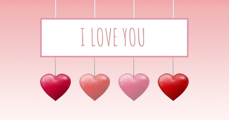 Valentines day design with hearts