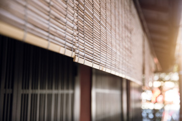 bamboo wood sunshade asian traditional home decoration in Japan