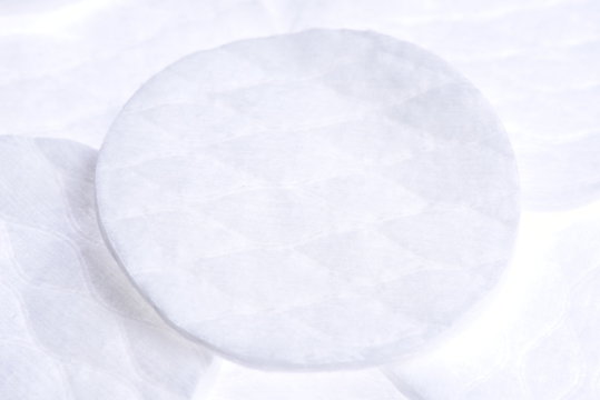 Cosmetical cotton pad disks close-up