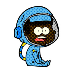 cartoon surprised astronaut