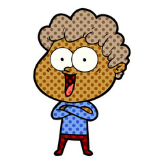 cartoon happy man
