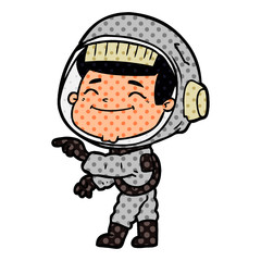 Obraz premium happy cartoon astronaut