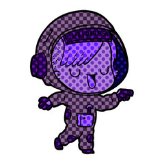 Fototapeta premium cartoon astronaut woman