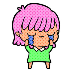 cartoon woman crying