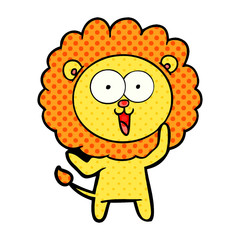 happy cartoon lion