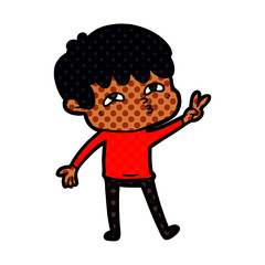 cartoon curious man