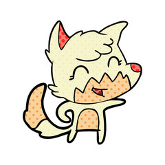 happy cartoon fox