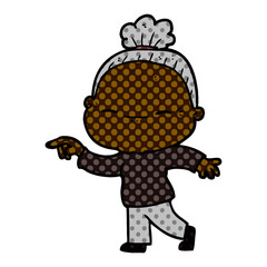 cartoon peaceful old woman