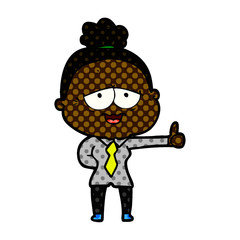 cartoon happy old lady