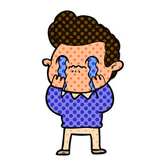 cartoon man crying