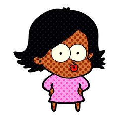 cartoon girl pouting