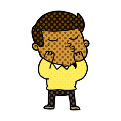 cartoon model guy pouting