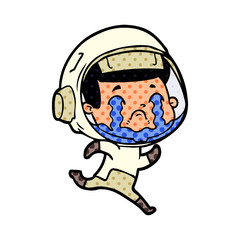 cartoon crying astronaut