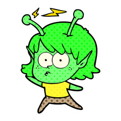 cartoon alien girl